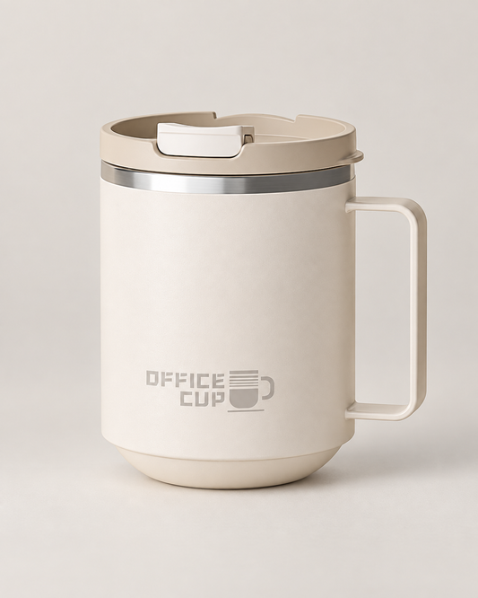 Taza Térmica Office Cup 500 ml con Asa – Acero Inoxidable y Tapa Antiderrames