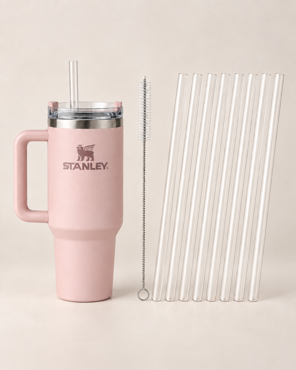 Set de Pajitas Reutilizables de 30 cm + Cepillo de Limpieza para termos
