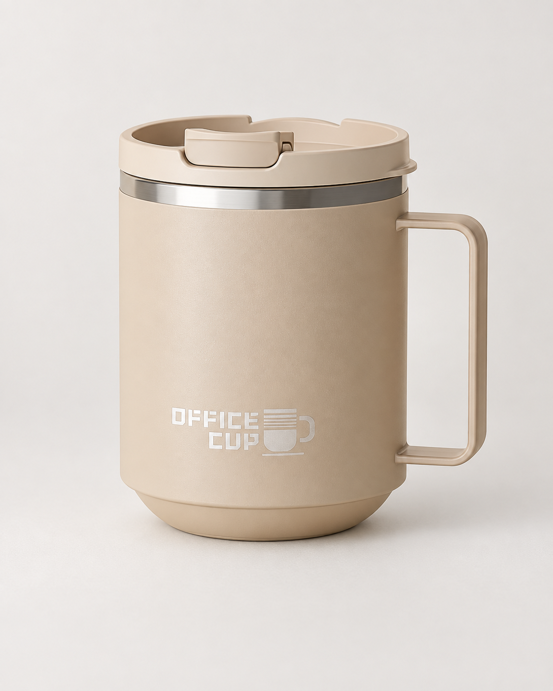 Taza Térmica Office Cup 500 ml con Asa – Acero Inoxidable y Tapa Antiderrames